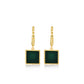 Geometric Emerald Gold Earrings