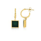 Geometric Emerald Gold Earrings