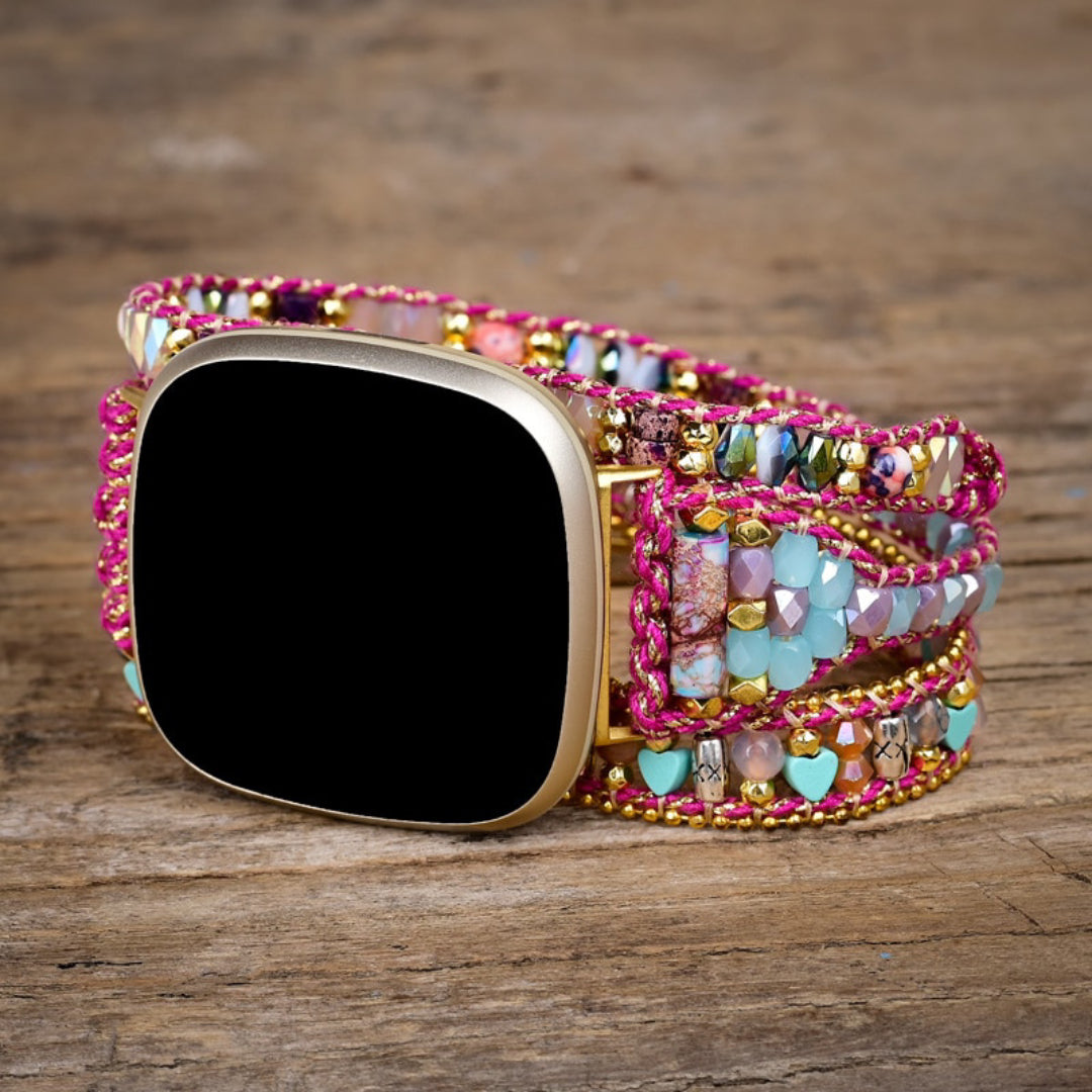 Wunderschönes Fitbit-Uhrenarmband aus Hämatitstein