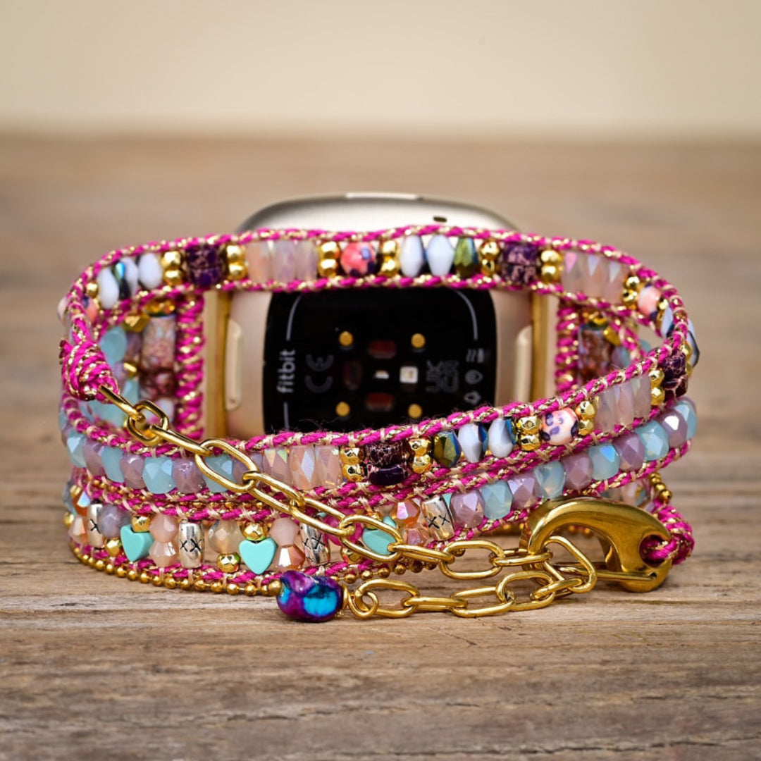 Wunderschönes Fitbit-Uhrenarmband aus Hämatitstein