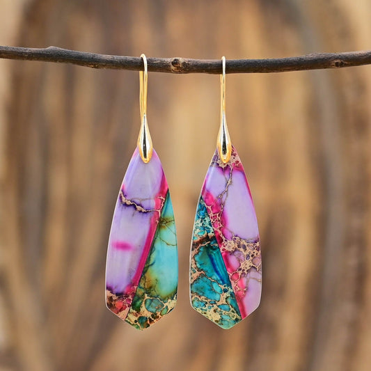 Pennyroyal Emperor Stone Deltoid Earrings