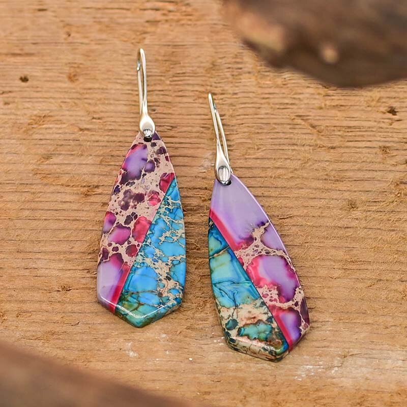 Pennyroyal Emperor Stone Deltoid Earrings