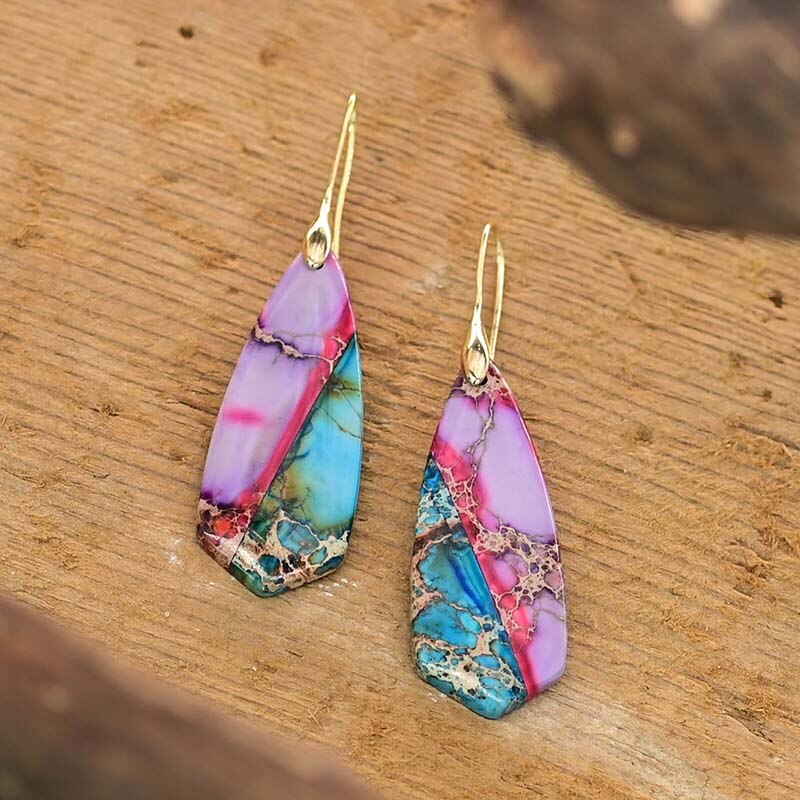 Pennyroyal Emperor Stone Deltoid Earrings