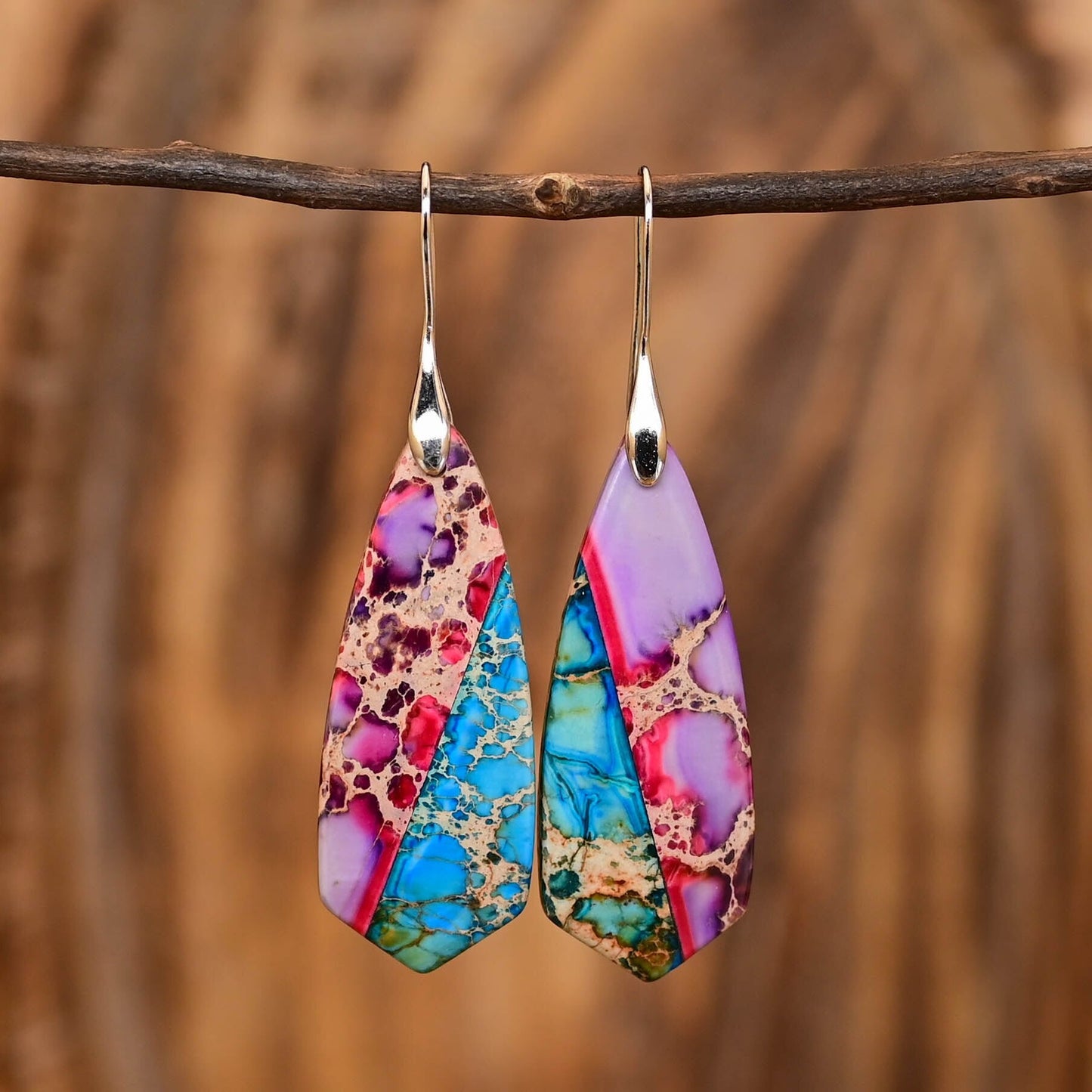 Pennyroyal Emperor Stone Deltoid Earrings