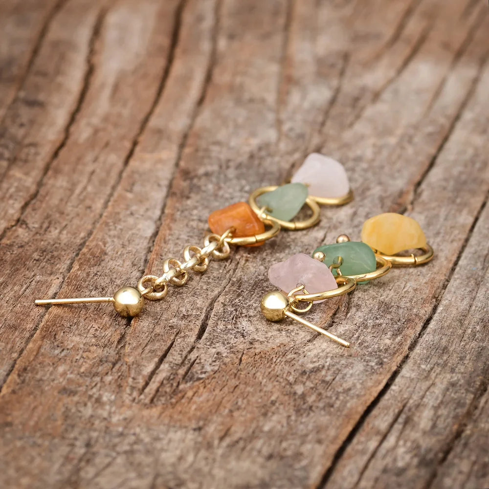 Gorgeous 7 Chakra Natural Stone Earrings