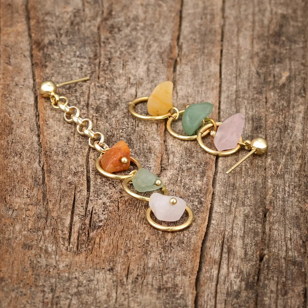 Gorgeous 7 Chakra Natural Stone Earrings