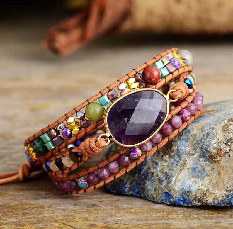 Spirituelles Jaspis-Wickelarmband