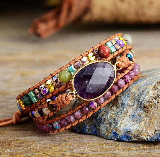 Spirituelles Jaspis-Wickelarmband