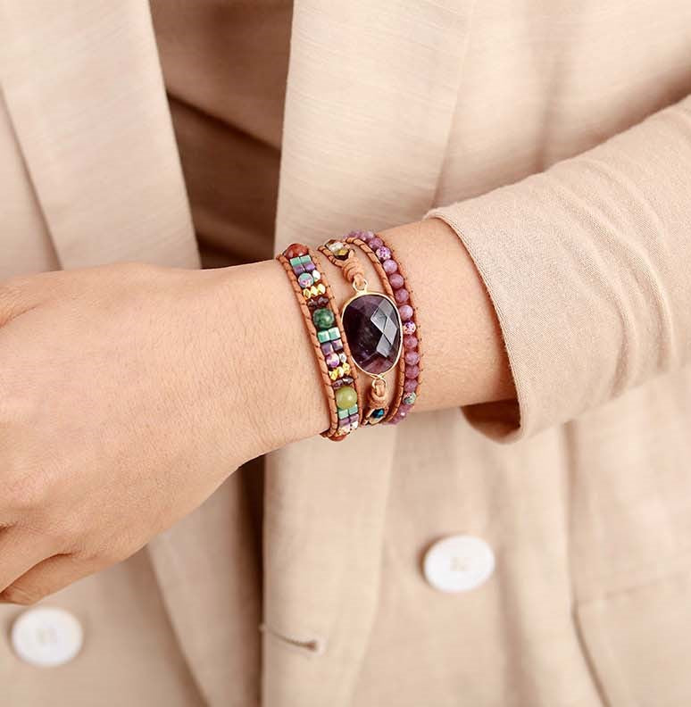 Spirituelles Jaspis-Wickelarmband
