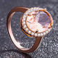 Innocent Morganite Rose Gold Silver Ring