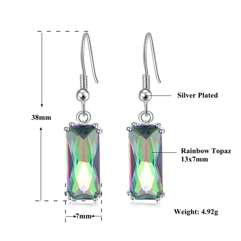 Regenbogen-Amethyst-Sterlingsilber-Ohrringe