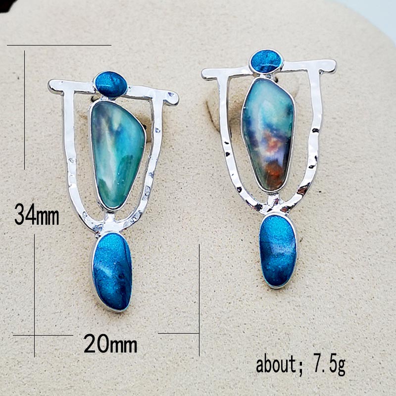Ethnic Design Blue Earrings