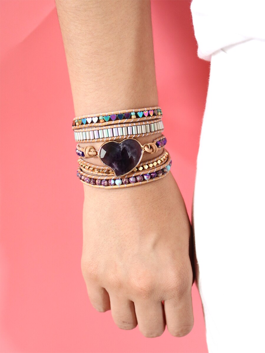 Spirituelles Amethyst Wickelarmband