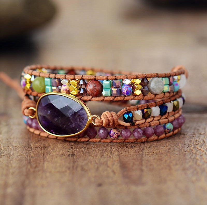 Spirituelles Jaspis-Wickelarmband