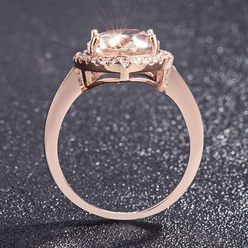 Innocent Morganite Rose Gold Silver Ring