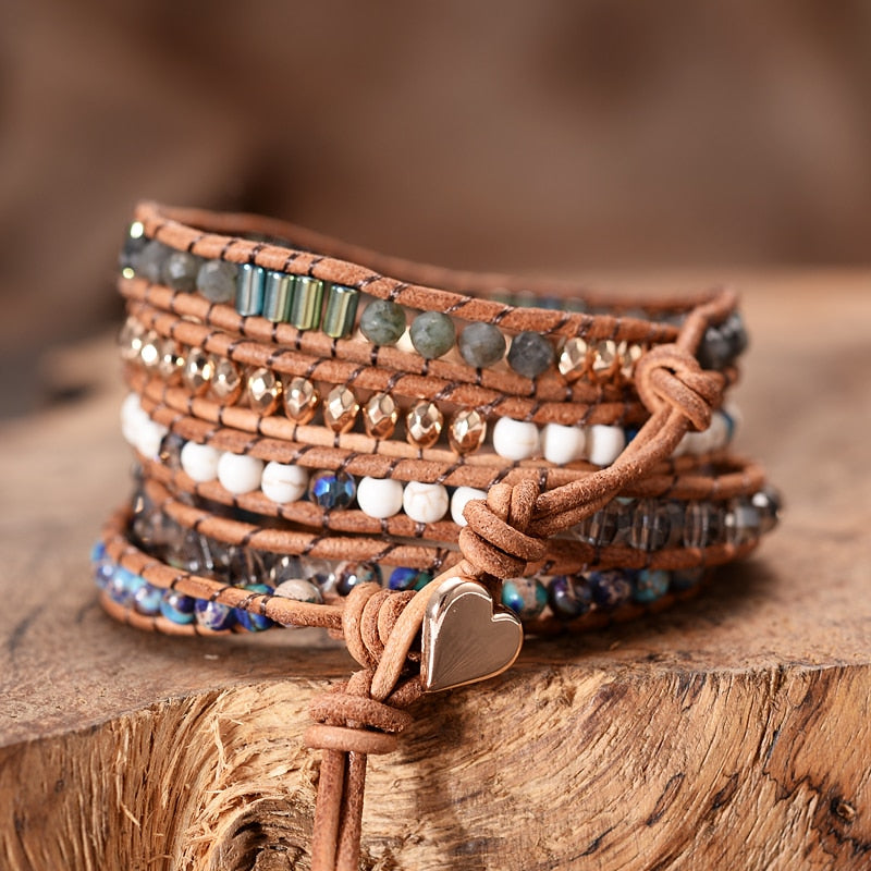 Spirituelles funkelndes Nacht-Wickelarmband 