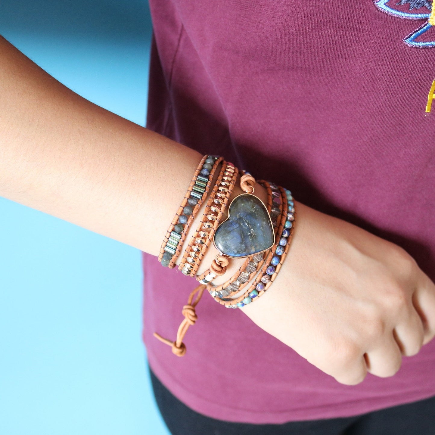Spirituelles funkelndes Nacht-Wickelarmband 
