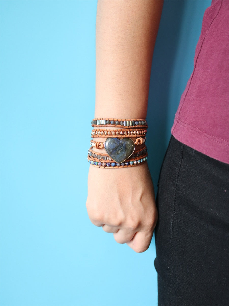 Spirituelles funkelndes Nacht-Wickelarmband 
