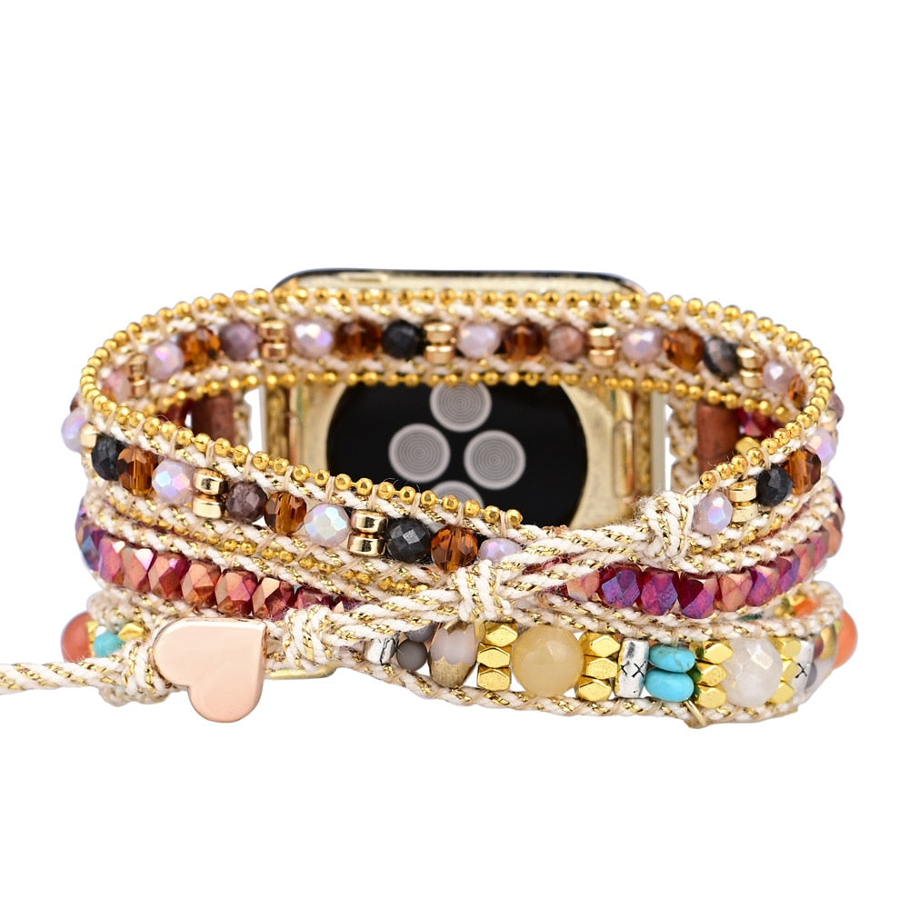 Boho Charming Natural Stone Apple Watch Strap