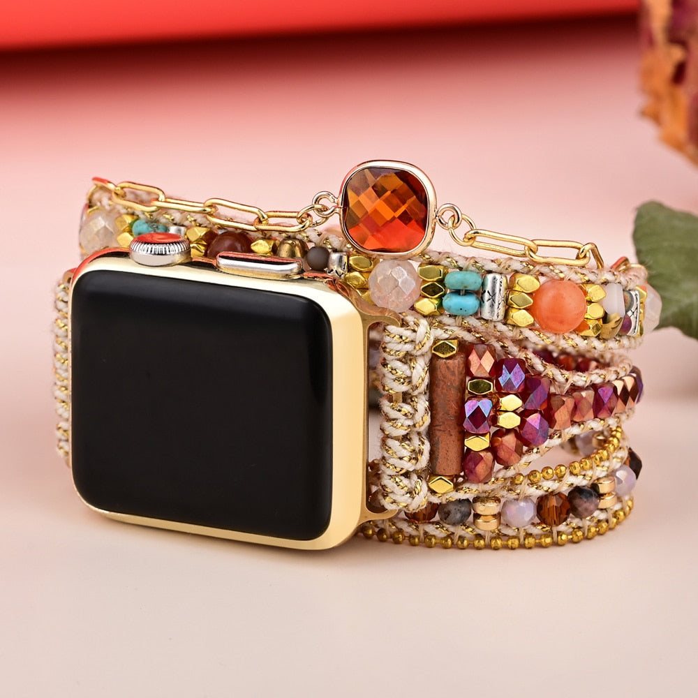Boho Charming Natural Stone Apple Watch Strap