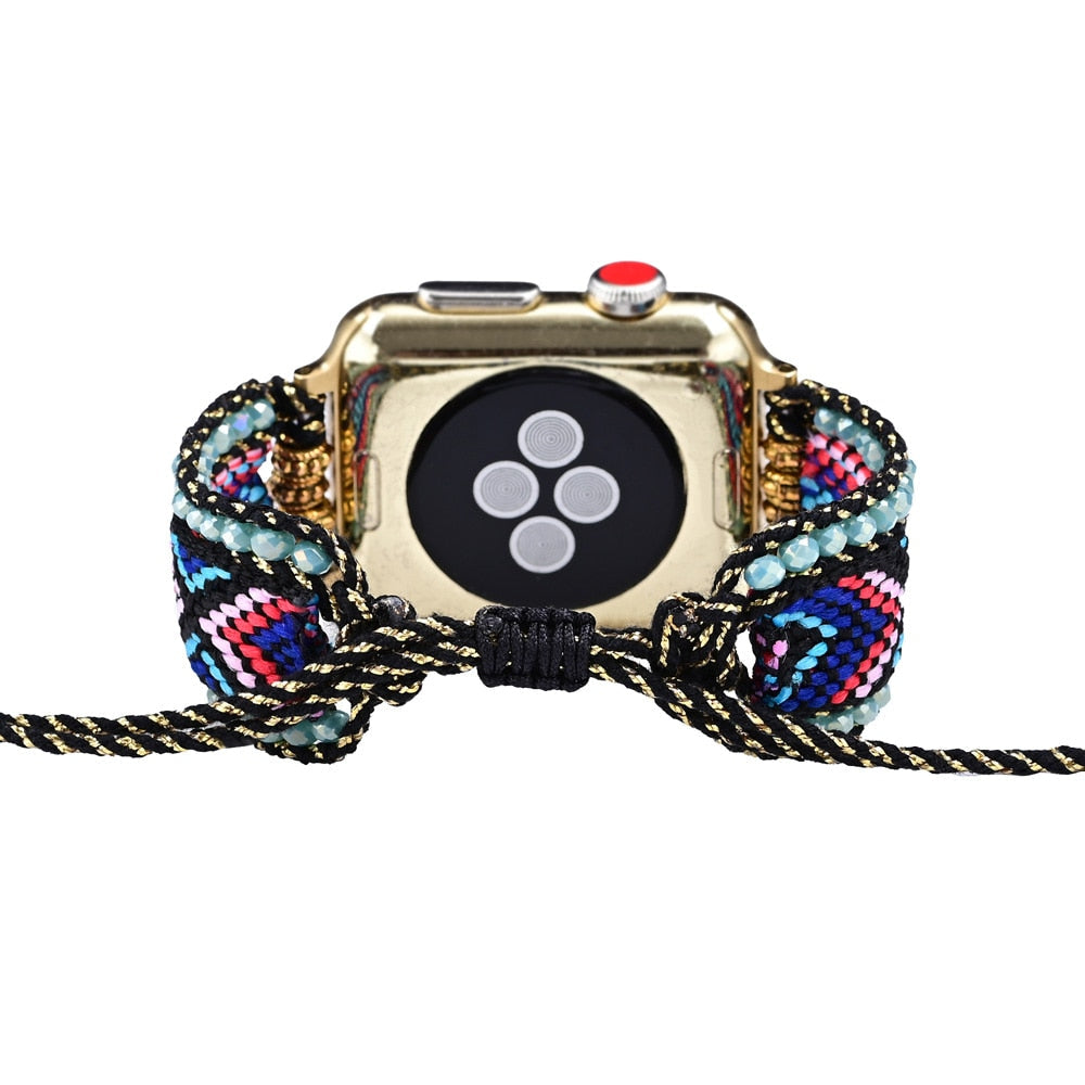Retro Black Woven Smart Watch Strap