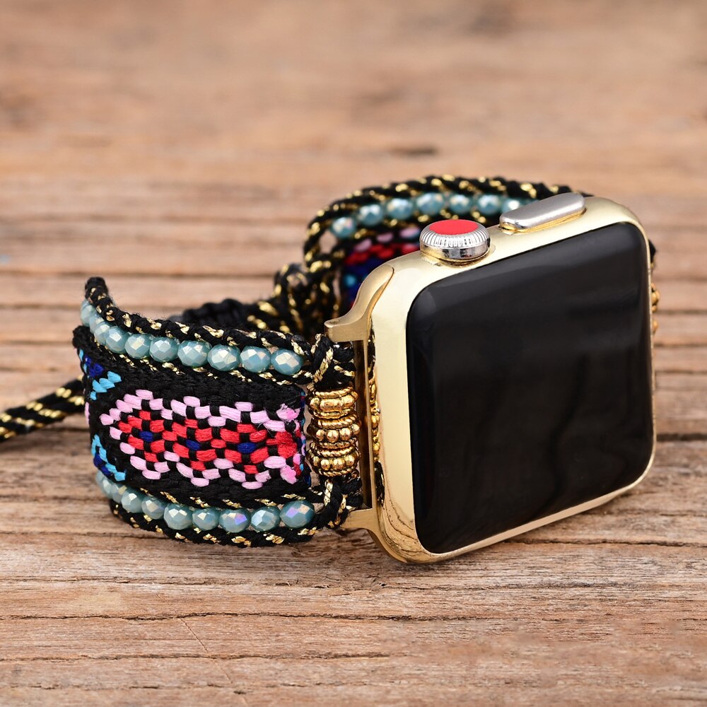 Retro Black Woven Smart Watch Strap