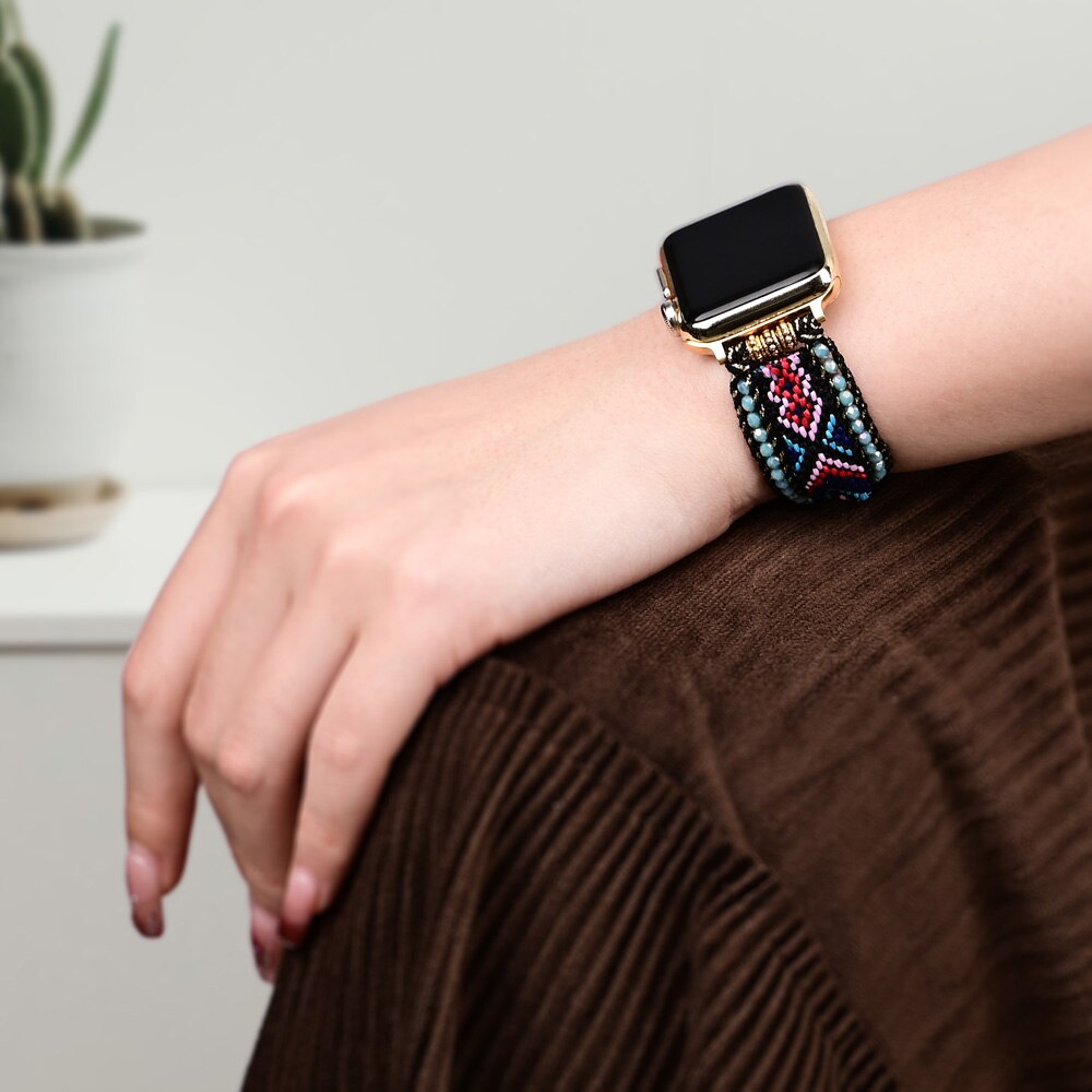 Retro Black Woven Smart Watch Strap