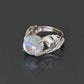 Vintage Moonstone Big Circular Cut Silver Ring