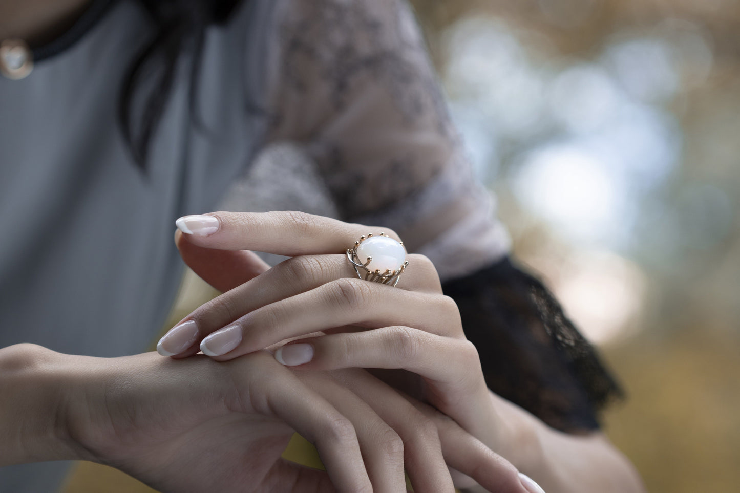 Spiritual Vintage Moonstone Silver Ring