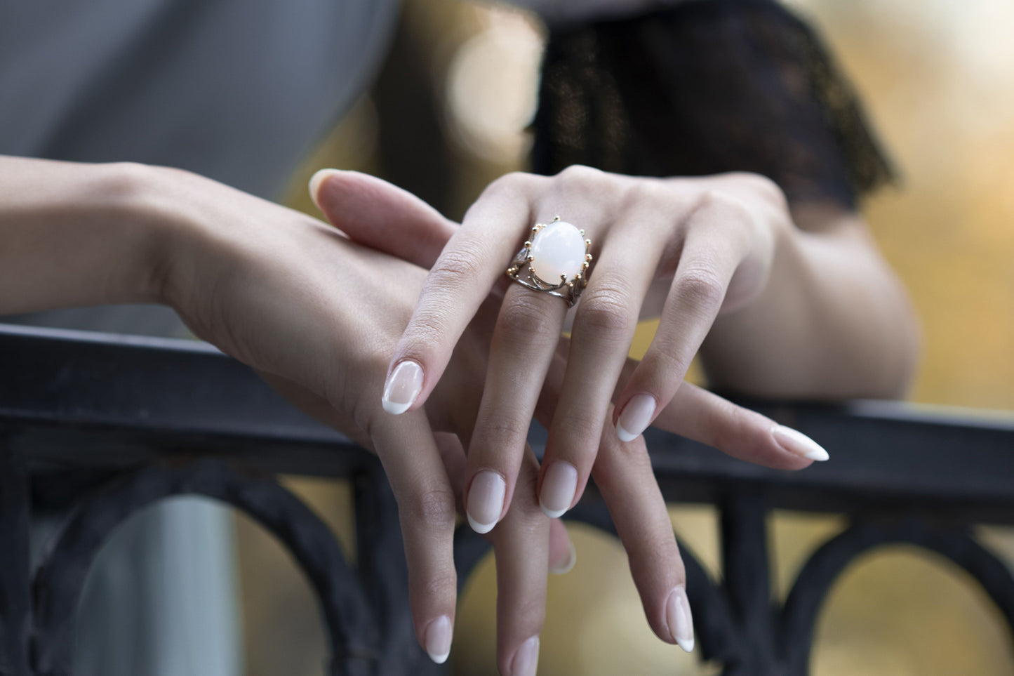 Spiritual Vintage Moonstone Silver Ring