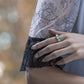 Green Opal Garnet Silver Ring