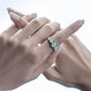 Green Opal Garnet Silver Ring