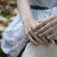 Green Opal Garnet Silver Ring
