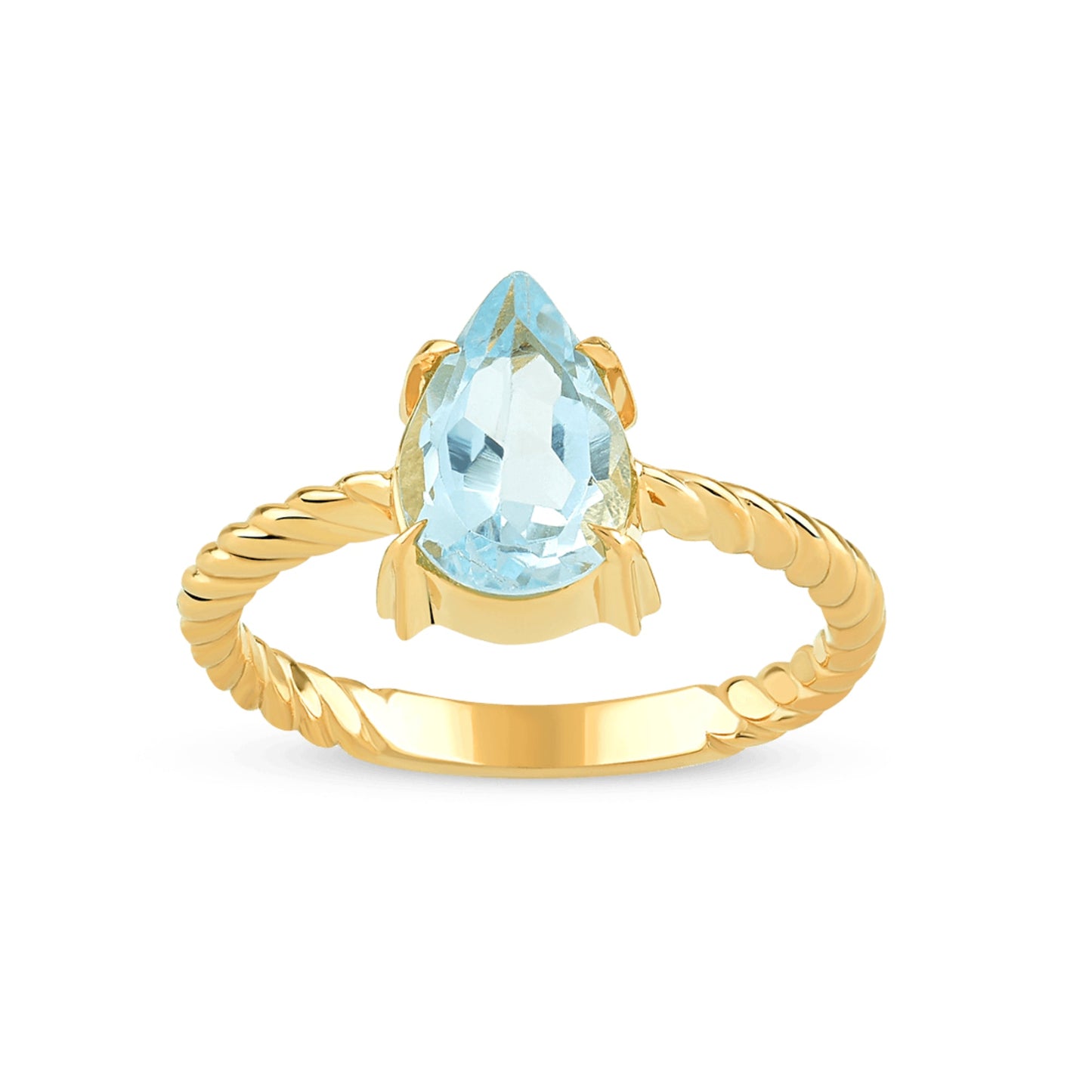 Intrecciata Blu Ghiaccio Topas Goldring