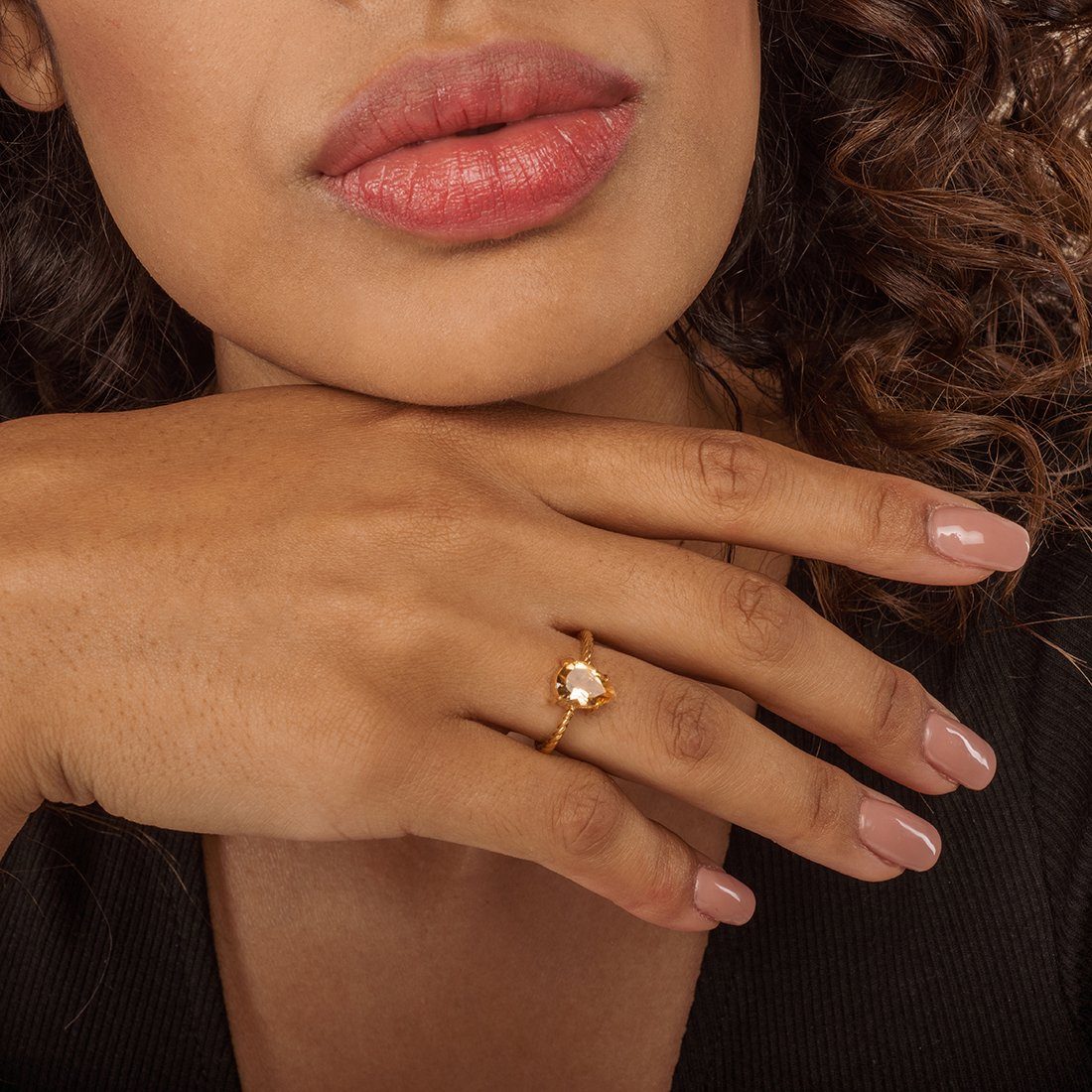 Intrecciata Citrine Gold Ring