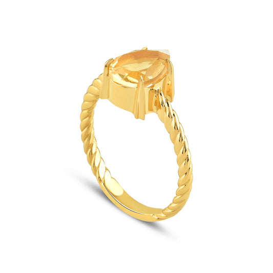 Intrecciata Citrine Gold Ring