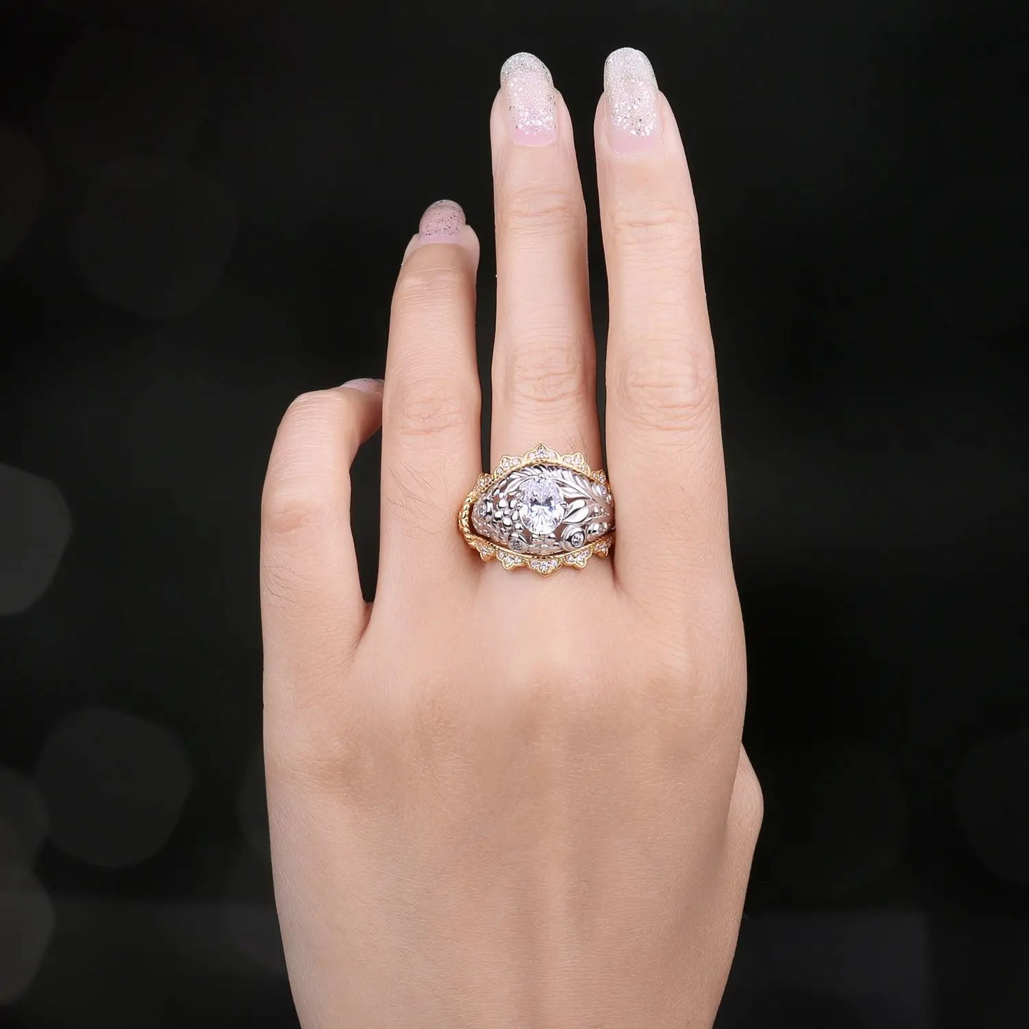 Special Luxury Tree Design Zircon Silver Ring