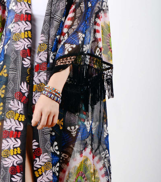 Natural Mixed Stone Tube Bracelet