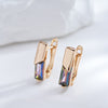 Chic Square Topaz 14K Rose Gold Earrings