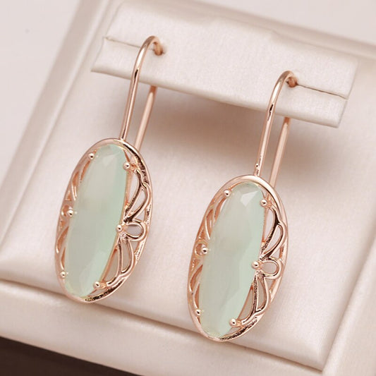 Vintage Peridotit Roségold Tropfen Ohrringe