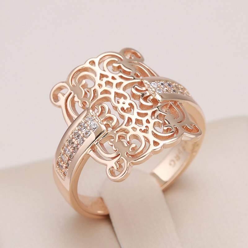 Ring im Vintage-Ethno-Design, 14 Karat Roségold plattiert 