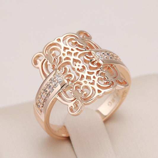 Ring im Vintage-Ethno-Design, 14 Karat Roségold plattiert 