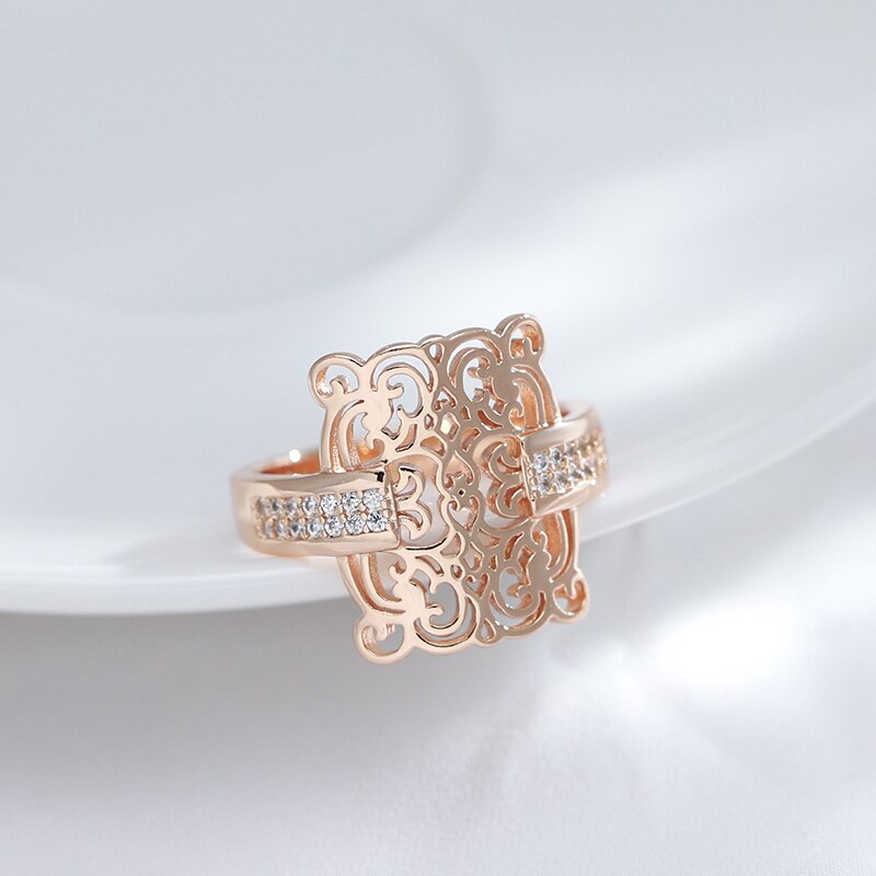 Ring im Vintage-Ethno-Design, 14 Karat Roségold plattiert 