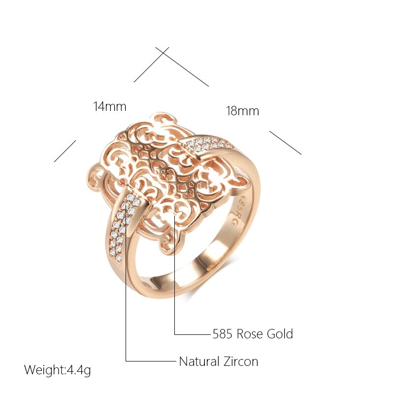 Ring im Vintage-Ethno-Design, 14 Karat Roségold plattiert 