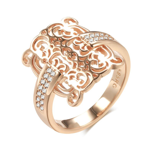 Ring im Vintage-Ethno-Design, 14 Karat Roségold plattiert 