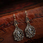 Vintage Grauquarz Antik Gold Tropfen Ohrringe