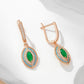 Vintage Emerald 14K Rose Gold Earrings