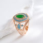 Vintage Smaragd Türkis 14K Roségold Ring