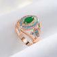 Vintage Smaragd Türkis 14K Roségold Ring