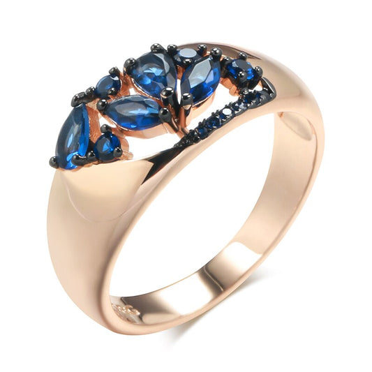 Vintage Design Sapphire 14K Rose Gold Ring